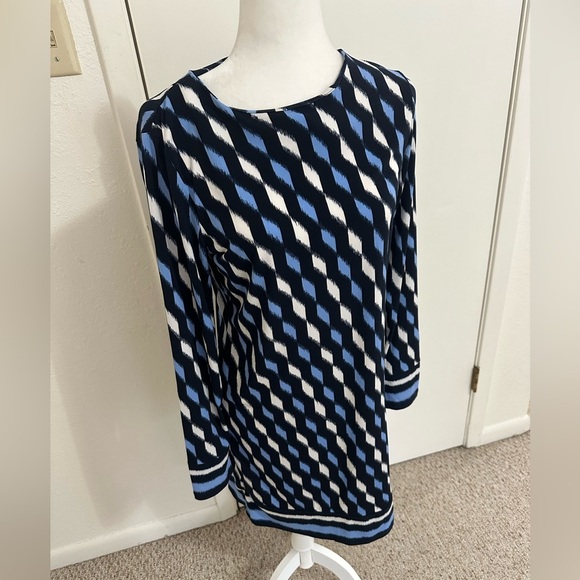 Michael Kors women’s knee length loom print long sleeve dress sz S - Picture 2 of 7
